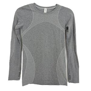 GAP Performance Fit Motion Seamless Athletic Top XS Heather Gray EUC B82